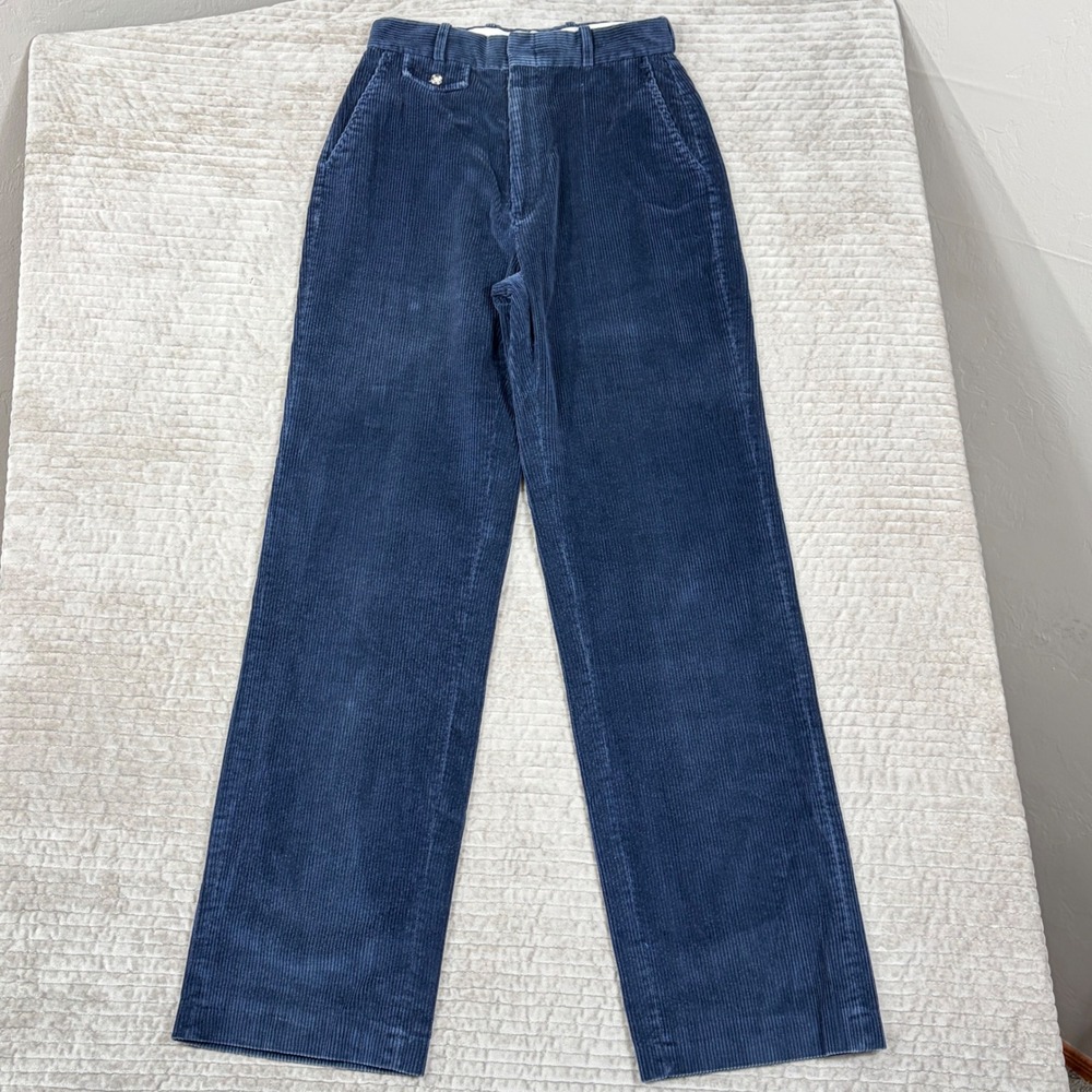Hunters Run Vintage Navy Blue Corduroy High Waisted Straight Leg Pants Womens 8